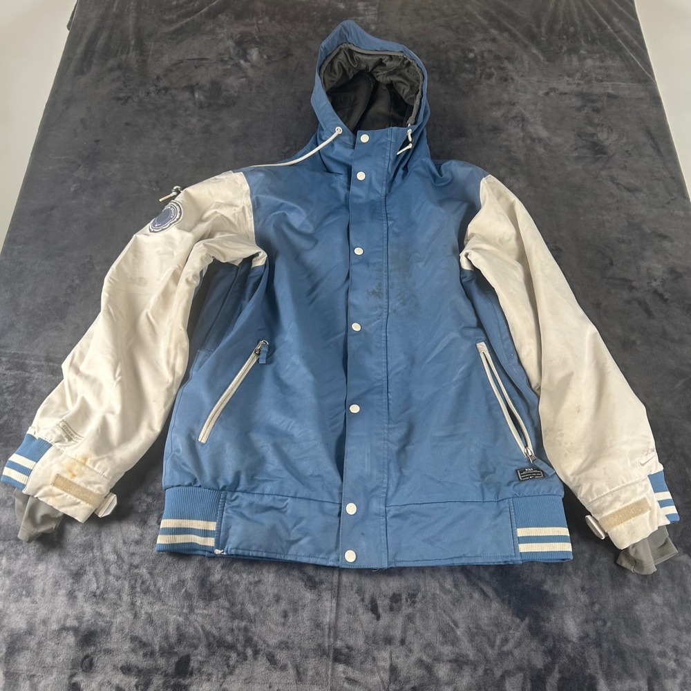 Nike Storm-FIT 10 Jacket Mens Large Blue White Hooded Full Zip D-014